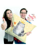 Mr. & Mrs. Panda Zierkissen Katze König ohne Spruch in Gelb Pastell