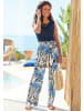 LASCANA Palazzohose in blau-creme-sand bedruckt