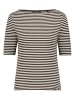 Zero  Basic Shirt mit U-Boot-Ausschnitt in Cream/Brown