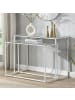 FineBuy Konsolentisch in Weiß / Glas / 100x40x77
