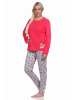 NORMANN Schlafanzug lang Melone Pyjamahose allover - 77378 in pink