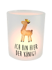 Mr. & Mrs. Panda Windlicht Lama König mit Spruch in Transparent