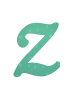 Fabfabstickers Buchstabe "Z" aus Stoff in Green-Mix zum Aufbügeln