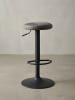 KADIMA DESIGN Barhocker Grau Wildlederoptik Hocker ohne Lehne 58 - 79 cm