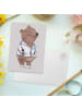 Mr. & Mrs. Panda Postkarte Arzt Herz ohne Spruch in Grau Pastell