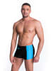 Aquarti Aquarti Herren Badehose mit Reißverschlusstasche in schwarz/blau