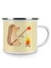 Mr. & Mrs. Panda Camping Emaille Tasse Igel Grillen ohne Spruch in Gelb Pastell