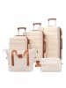 ABRIHOME 5er Koffer Set mit 4 Rollen und TSA, Beige