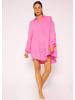 SASSYCLASSY Ultra Oversize Musselin-Blusenhemd lange Variante in Pink