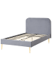 Beliani 2-tlg Doppelbett FLAYAT in Grau/Gold