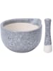 Excellent Houseware Küchenmörser mit Stößel, Keramik in Grau, (B) 11,4 x (H) 10 x (L) 11,4 cm