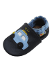 Yalion Dunkelblaue Leder-Baby-Lauflernschuhe Auto-Muster