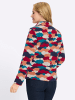 Sieh an! Fleece-Shirt in marine-papaya-bedruckt