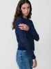 KOROSHI Damen Chenille Strick Herzen Jersey in blau
