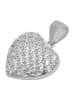 Adeliás Damen Anhänger – Herz Herzanhänger aus 925 Silber mit Zirkonia in silber