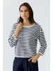 Oui Streifenpullover in White Blue