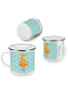 Mr. & Mrs. Panda Camping Emaille Tasse Fuchs Laterne ohne Spruch in Türkis Pastell
