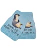 Mr. & Mrs. Panda Auto Teppich Pinguin Lachen mit Spruch in Eisblau