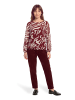 BETTY & CO Mesh-Shirt mit Gummizug in Nature/Dark Red
