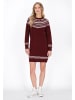DreiMaster Women Dress in wine red offwhite