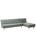 Beliani Ecksofa ALSTEN in Grün/Braun - (W) 258 x (H) 80 x (L) 161 cm