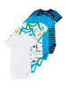 name it Jungen kurzarm Baby-Body im 5er-Pack Dino in Blau