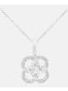 Diamant L'éternel Halskette mit Anhänger aus 375 Weißgold mit Diamant Blumen-Design