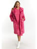 faina Damen Mantel Aus Kunstfell in Pink Weiss