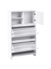 Beliani Schuhschrank COBAR in Weiß - (W) 70 x (H) 118 x (L) 24 cm