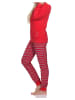 NORMANN Frottee langarm Schlafanzug Bündchen Pyjama - 82620 in rot