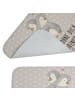 Mr. & Mrs. Panda Badezimmerteppich Pinguine Kuscheln mit Spruch in Grau Pastell