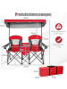 COSTWAY 2-Sitzer Campingstuhl in Rot