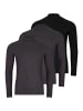 Ragman Langarmshirt Basic in Dunkelgrau / schwarz