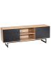 KADIMA DESIGN Lowboard Eiche-Dekor Schwarz 150x55x40 TV-Kommode Modern Design in Braun-Schwarz