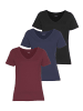 H.I.S. T-Shirt in schwarz, marine, bordeaux