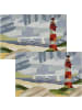Sander Baumwollmischung, Gewebt, Gobelin Tischset 2er-Pack By the sea in hellblau-rot