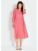 GOLDNER Kurzgröße:  Midi Hemdkleid mit Knopfleiste in koralle