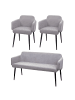 MCW Esszimmer-Set L13 2er-Set Stuhl+Sitzbank, Grau