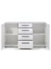Feldmann-Wohnen Sideboard Cantara weiß Hochglanz / schwarz 150 / 42 / 86cm