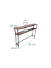 relaxdays Konsolentisch in Braun/ Schwarz - (B)120 x (H)80 x (T)20 cm