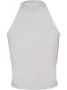 Mister Tee Mister Tee Damen Eye Roll Turtleneck Short Top in white