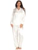 NORMANN Satin Pyjama Streifendress - 43875 in Champagner