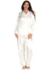 NORMANN Satin Pyjama Streifendress in Champagner