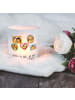 Mr. & Mrs. Panda Glas Windlicht Igel Familie mit Spruch in Transparent