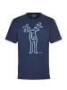 elkline T-Shirt Rudolf in darkblue - ashblue