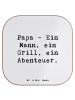 Mr. & Mrs. Panda Untersetzer Spruch Papa Abenteuer mit Spruch in Weiß