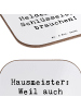 Mr. & Mrs. Panda Design Untersetzer Spruch Hausmeister Held mit ... in Weiß