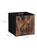 relaxdays 6 x Aufbewahrungsbox in Schwarz/ Braun - (B)33 x (H)33 x (T)33 cm