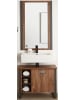 Furn.Design Badmöbel-Set 2-teilig Eiche Stirling, Matera grau, Badkombination 61 x 205 cm