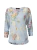 Aniston CASUAL Langarmshirt in hellblau-gelb-grün-beere